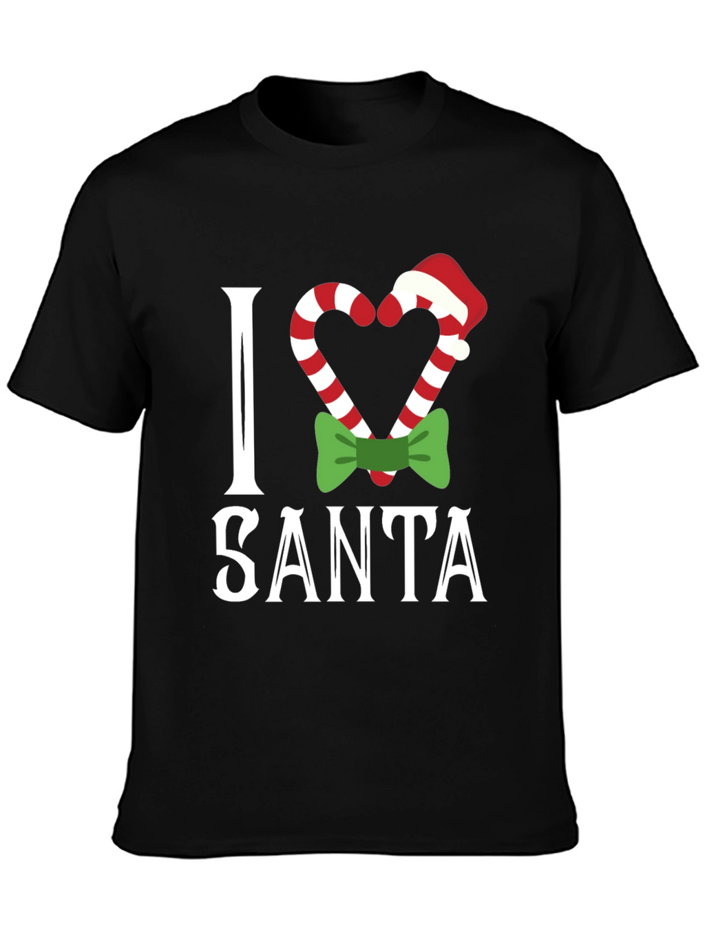 I Love Santa Christmas Candy Cane T-Shirt