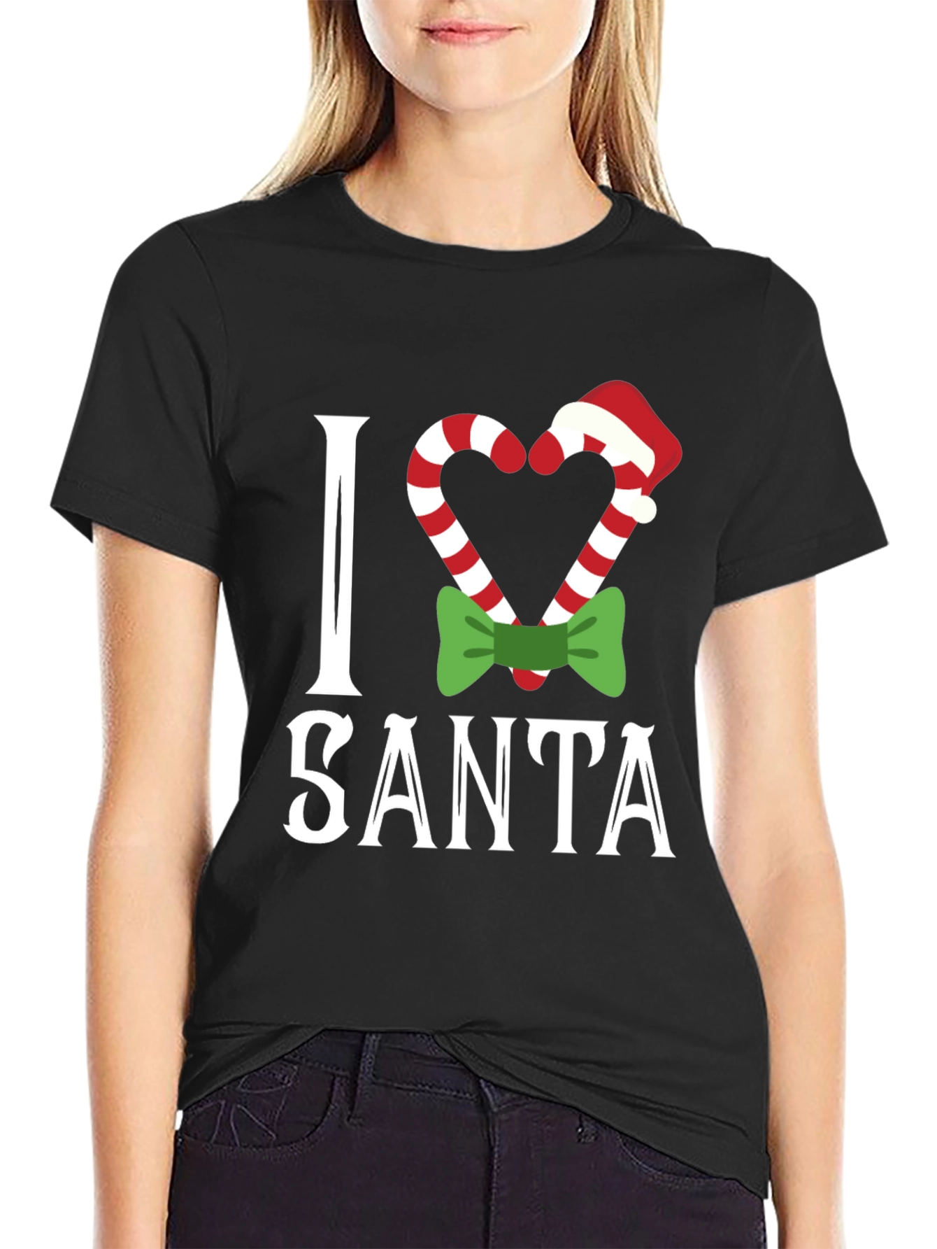 I Love Santa Christmas Candy Cane T-Shirt