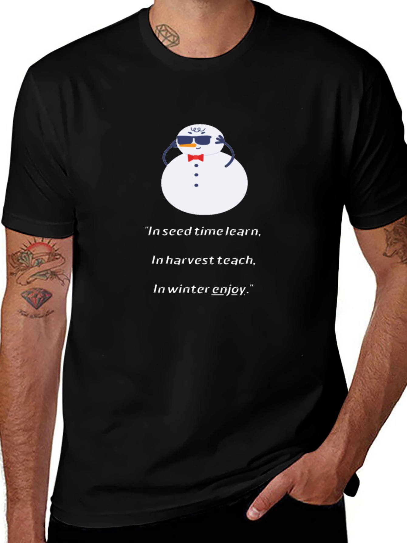 Winter Wisdom Tee - Snowman Graphic
