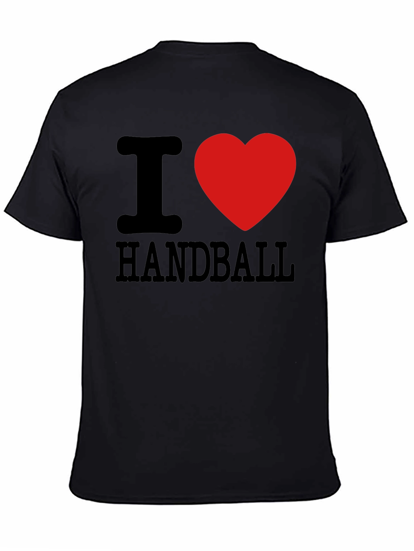 I Love Handball T-Shirt Black Cotton Graphic Tee