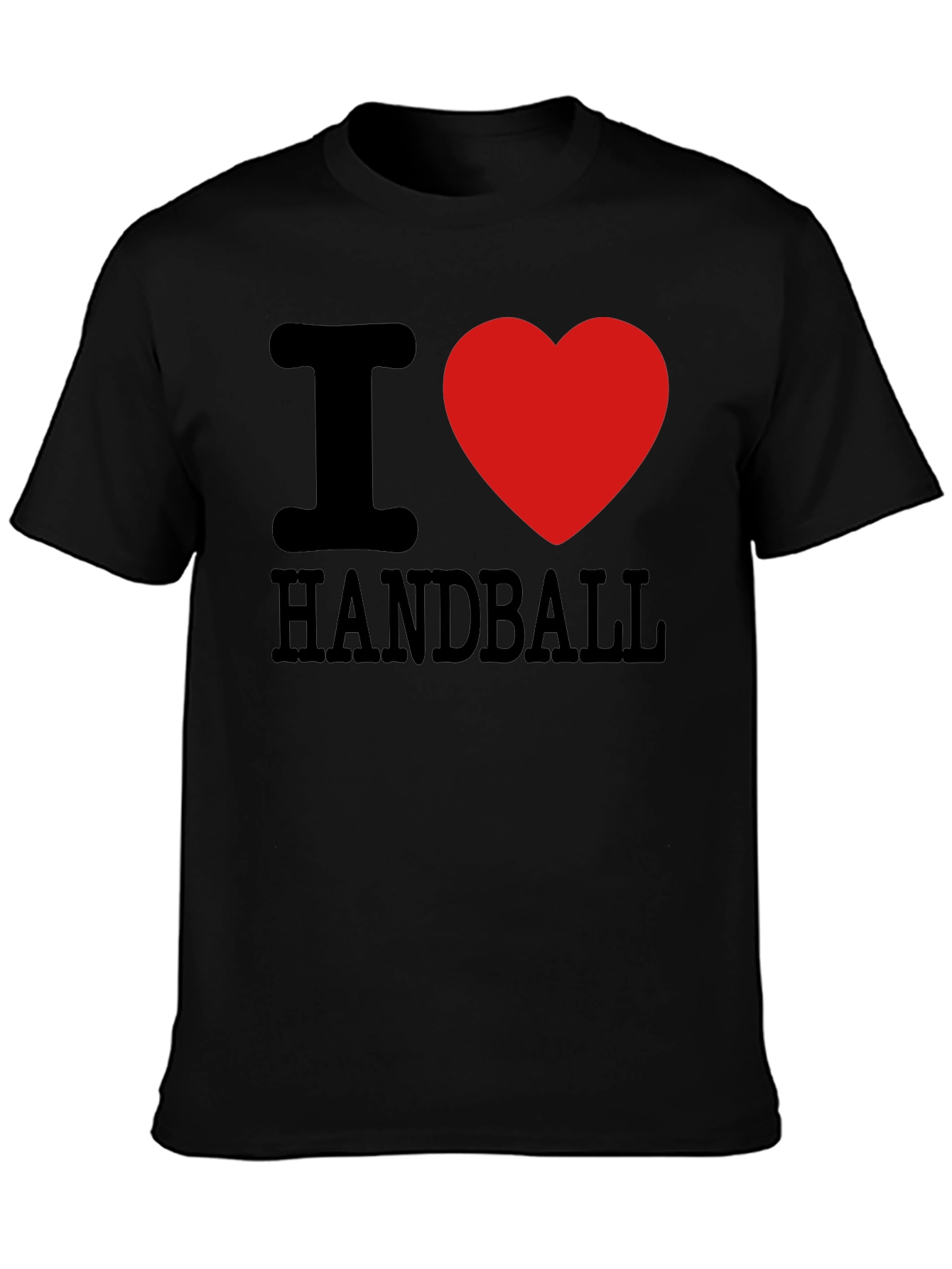 I Love Handball T-Shirt Black Cotton Graphic Tee