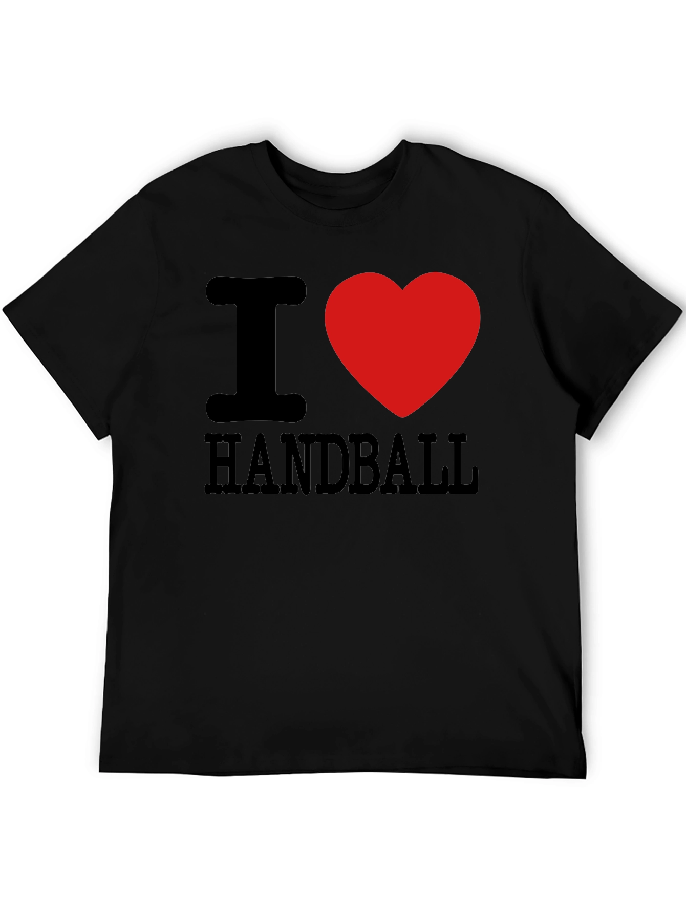 I Love Handball T-Shirt Black Cotton Graphic Tee