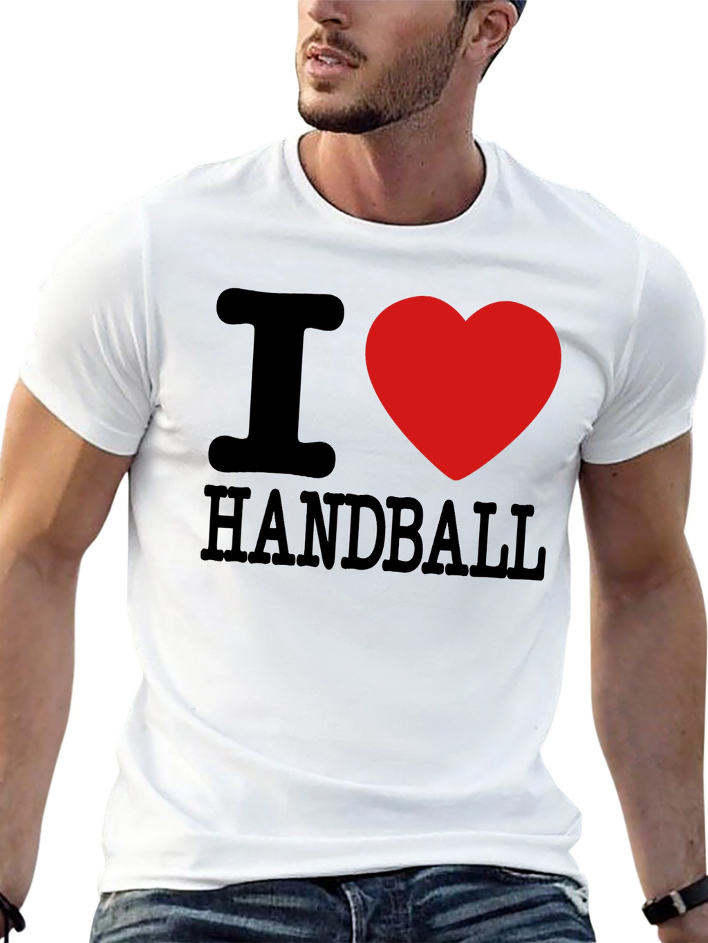I Love Handball T-Shirt Black Cotton Graphic Tee