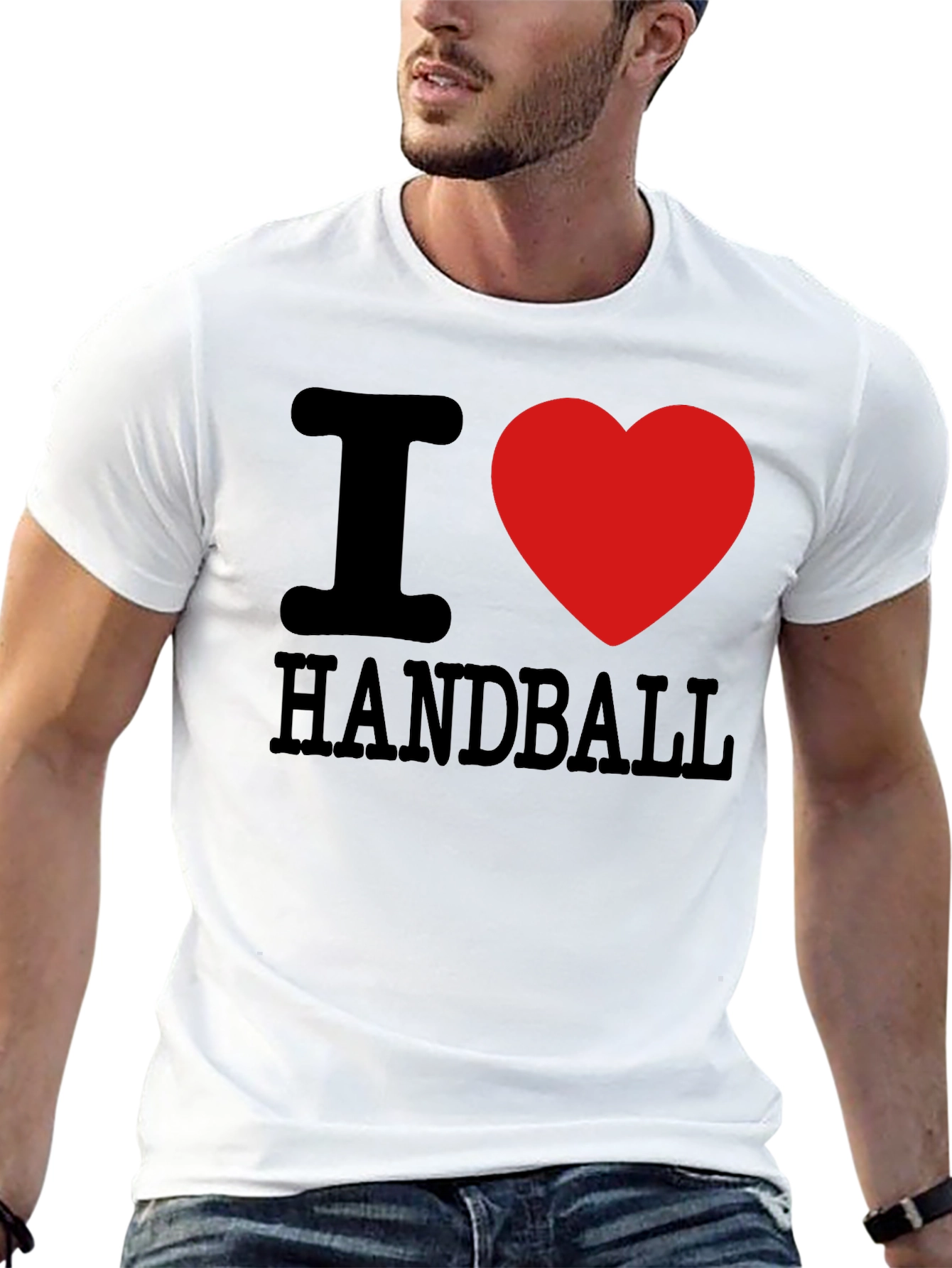 I Love Handball T-Shirt Black Cotton Graphic Tee
