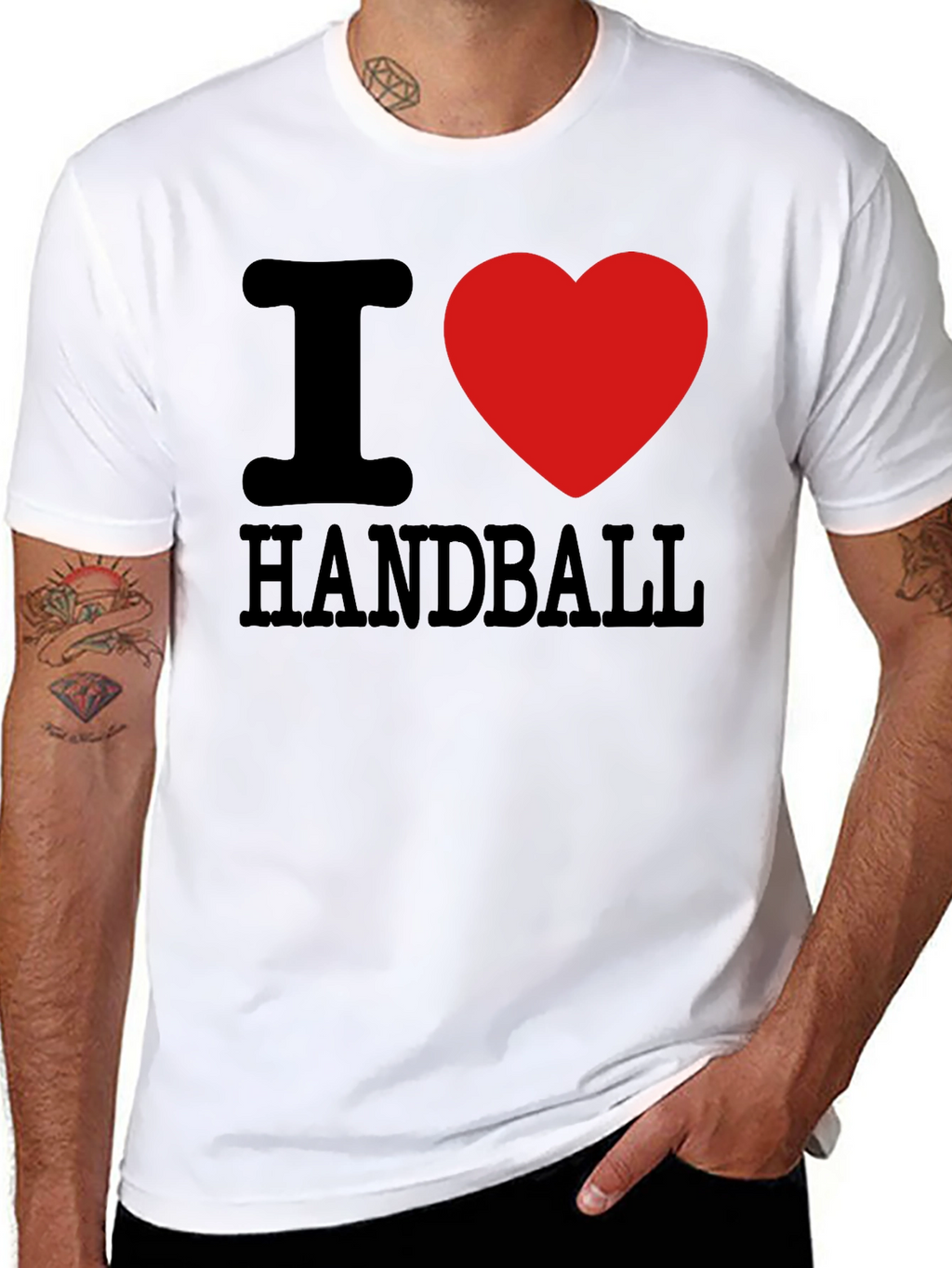 I Love Handball T-Shirt Black Cotton Graphic Tee