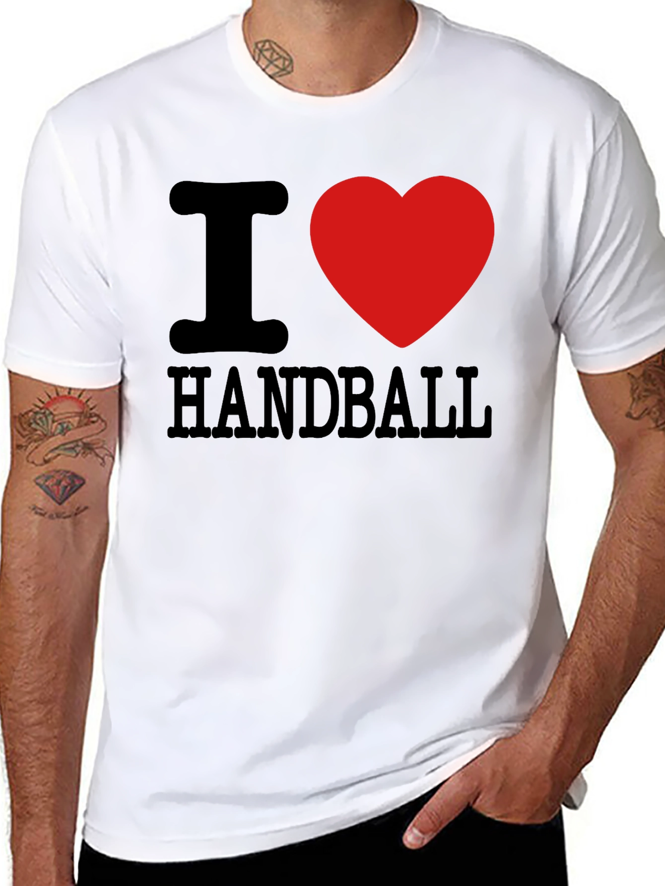 I Love Handball T-Shirt Black Cotton Graphic Tee