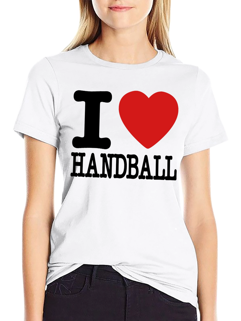 I Love Handball T-Shirt Black Cotton Graphic Tee