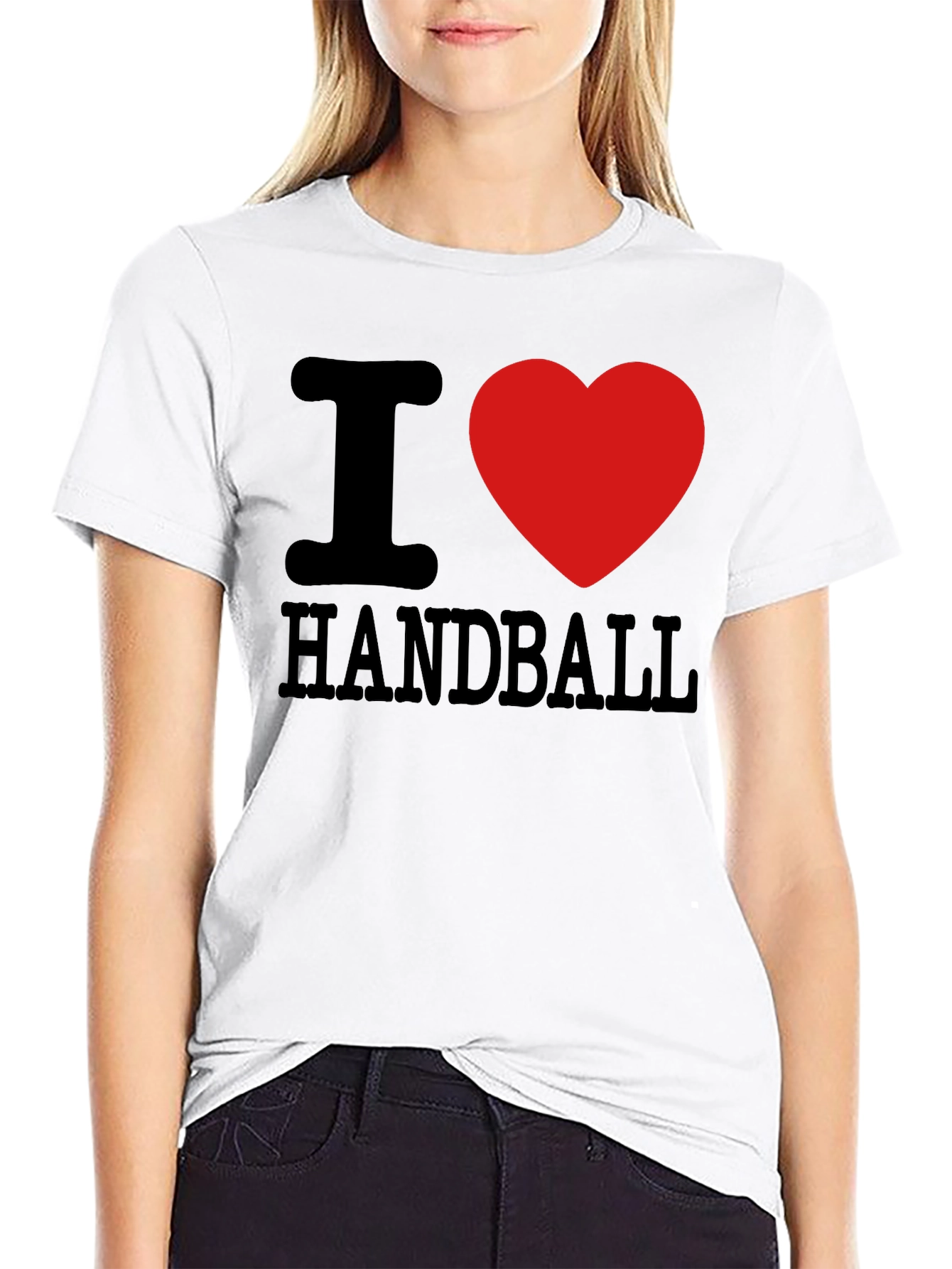 I Love Handball T-Shirt Black Cotton Graphic Tee