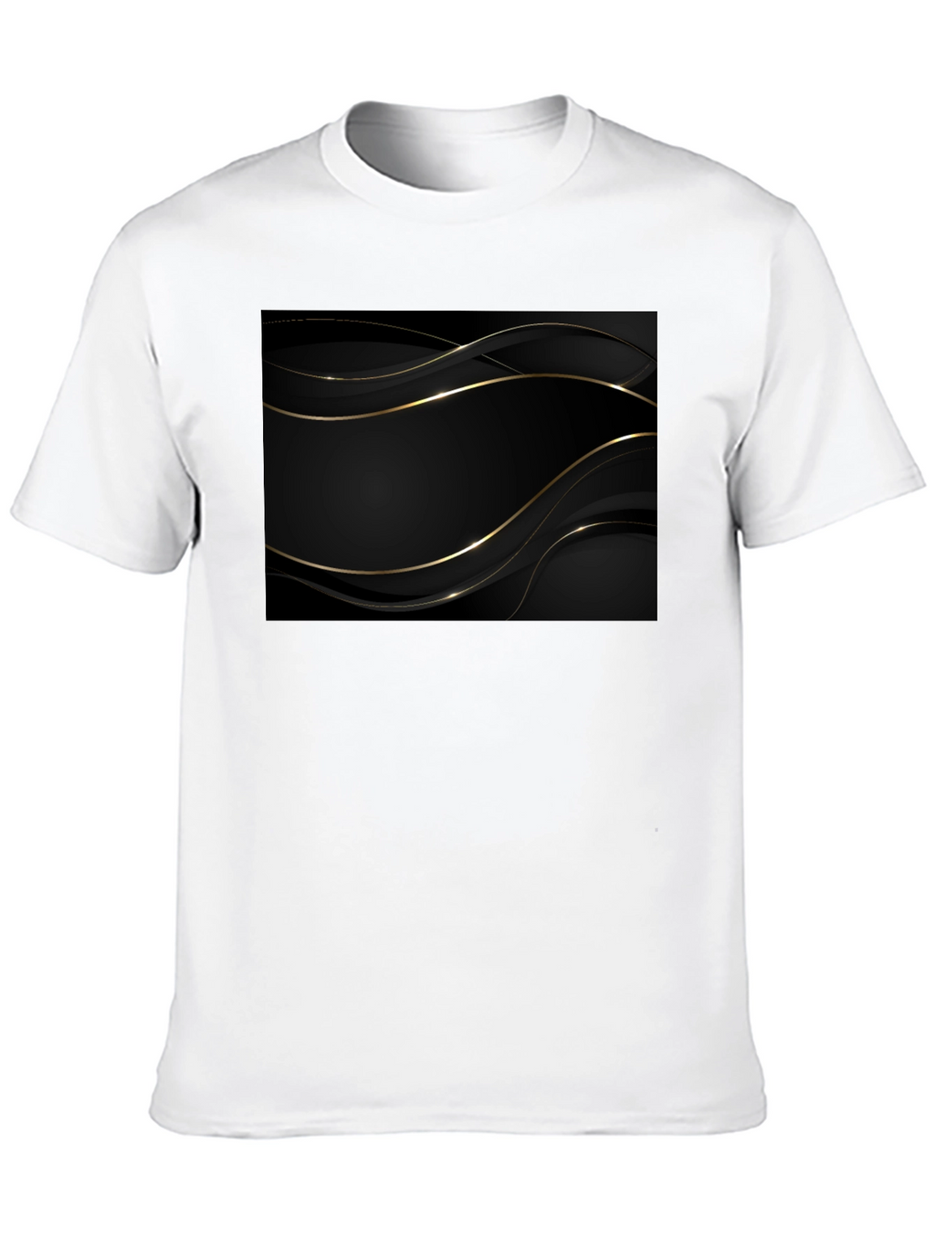 Modern Black Tee with Gold Abstract Design