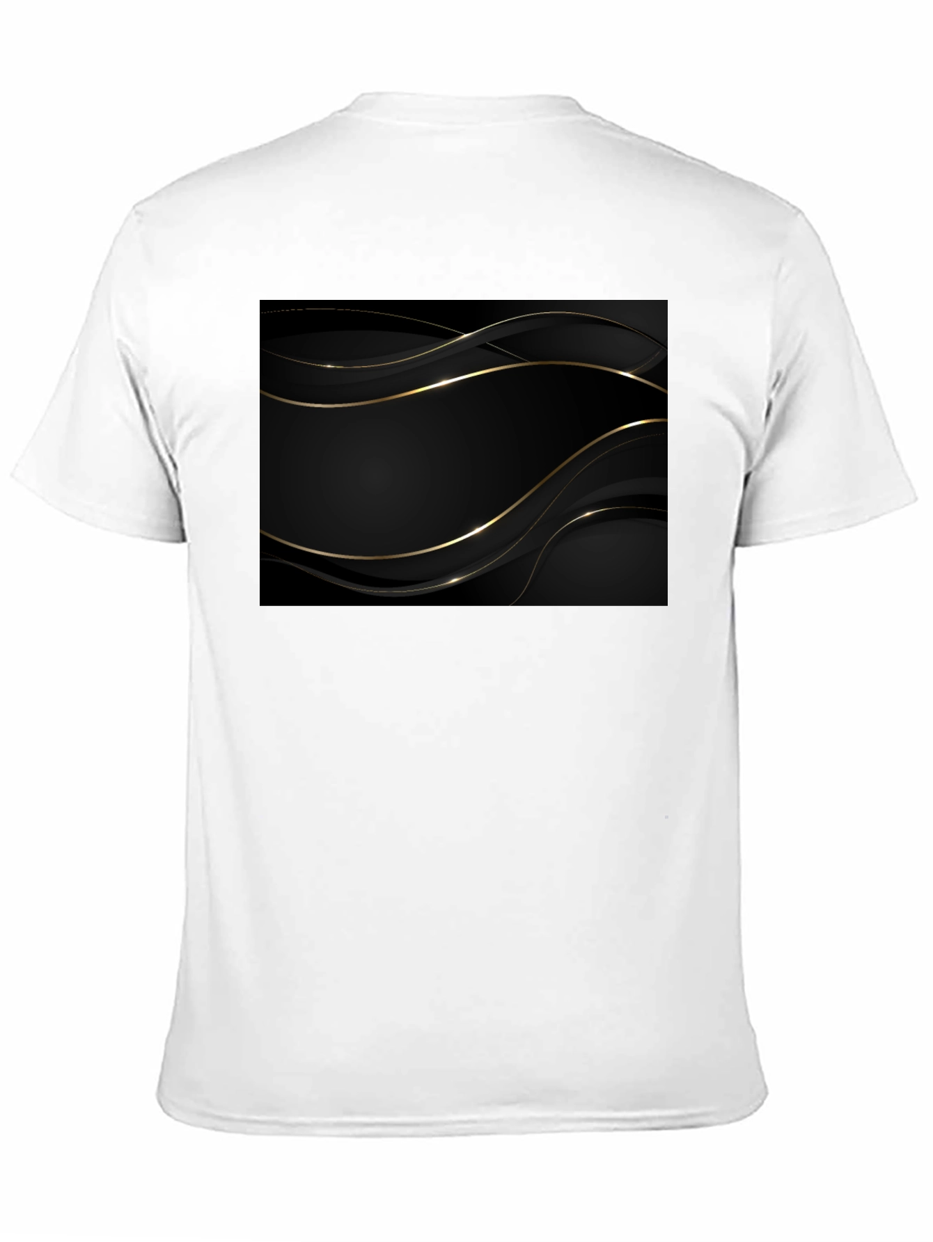 Modern Black Tee with Gold Abstract Design