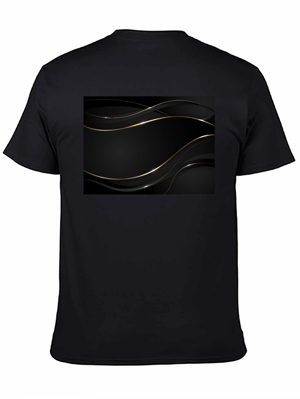 Modern Black Tee with Gold Abstract Design
