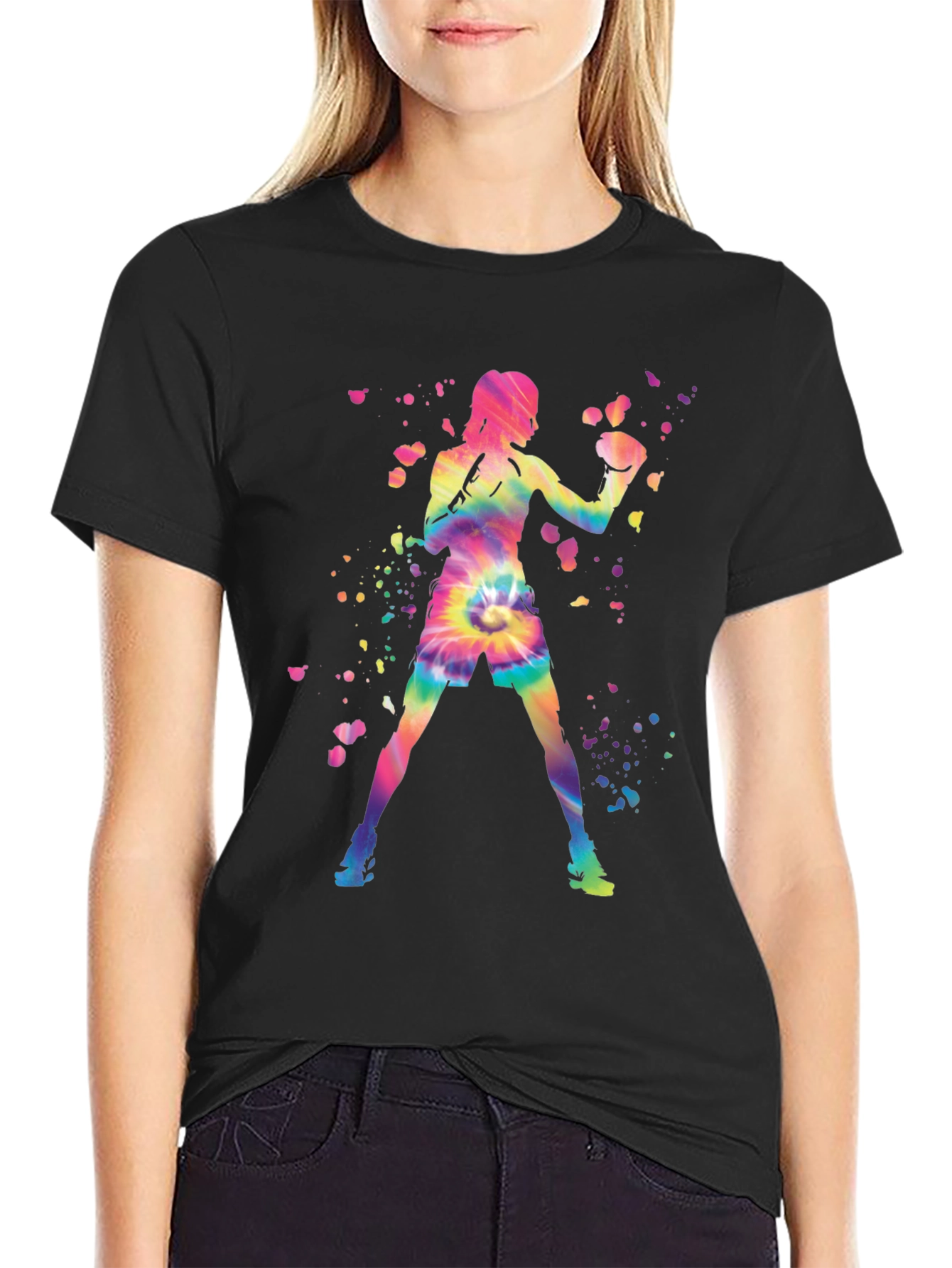 Colorful Tie-Dye Boxer Silhouette Tee
