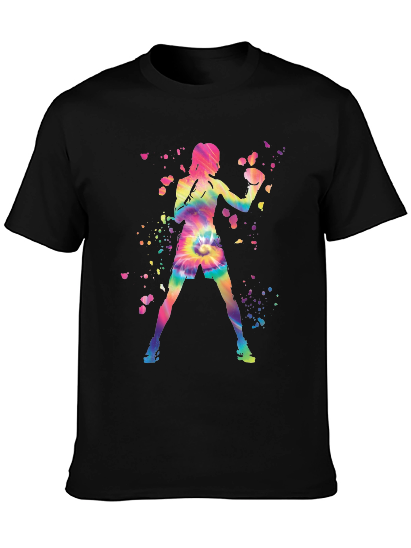 Colorful Tie-Dye Boxer Silhouette Tee