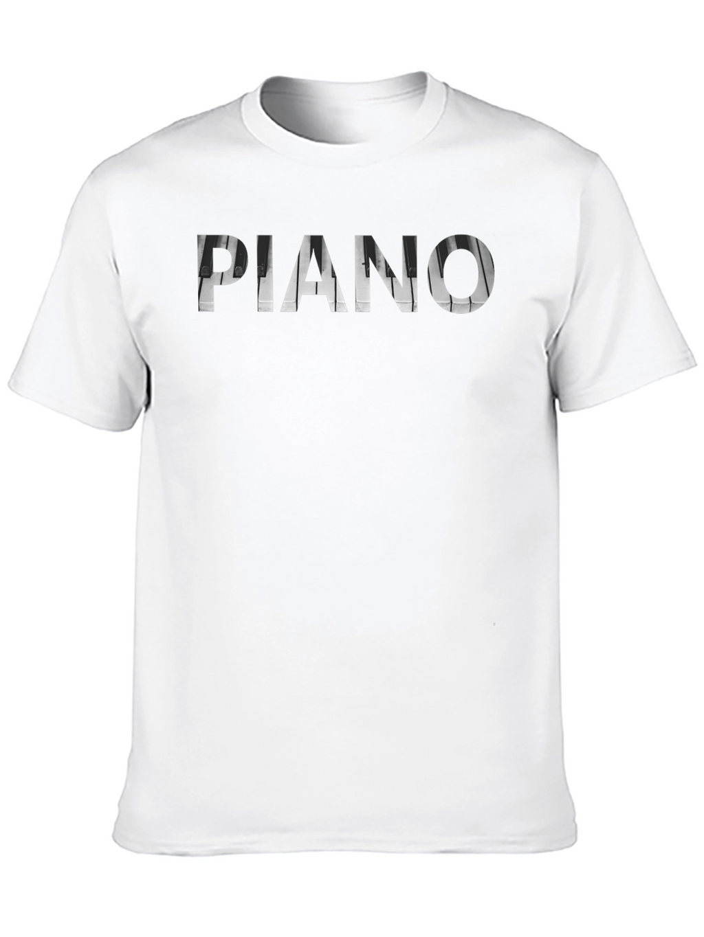 Piano Keys Typography Black T-Shirt