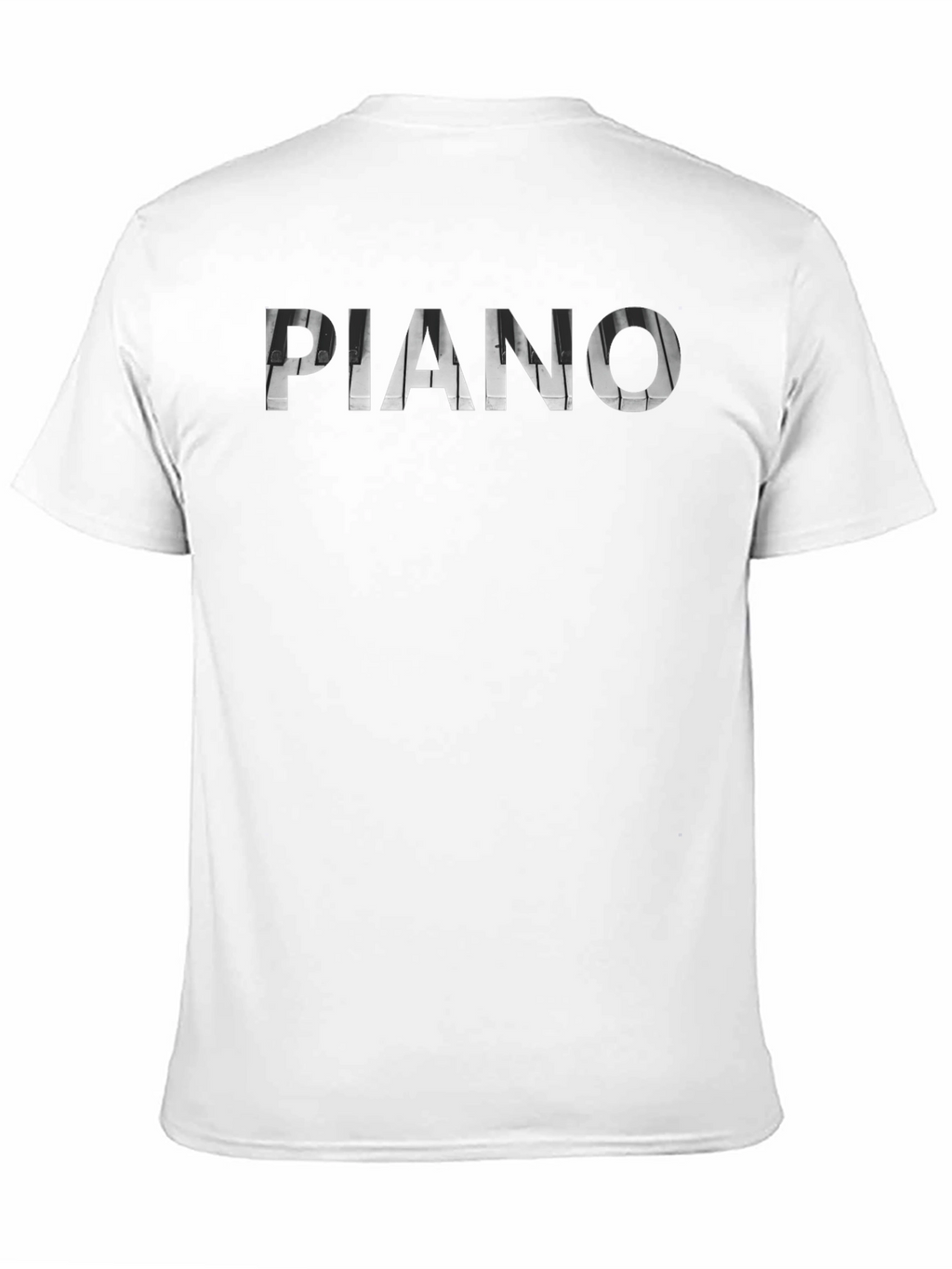 Piano Keys Typography Black T-Shirt