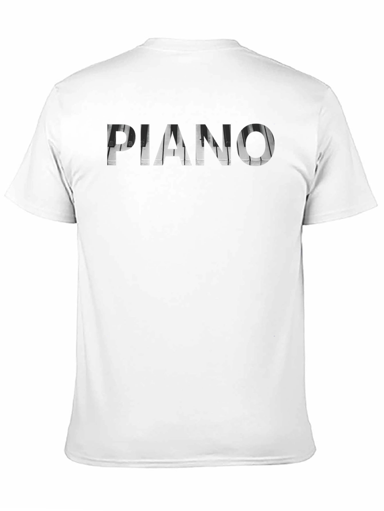 Piano Keys Typography Black T-Shirt