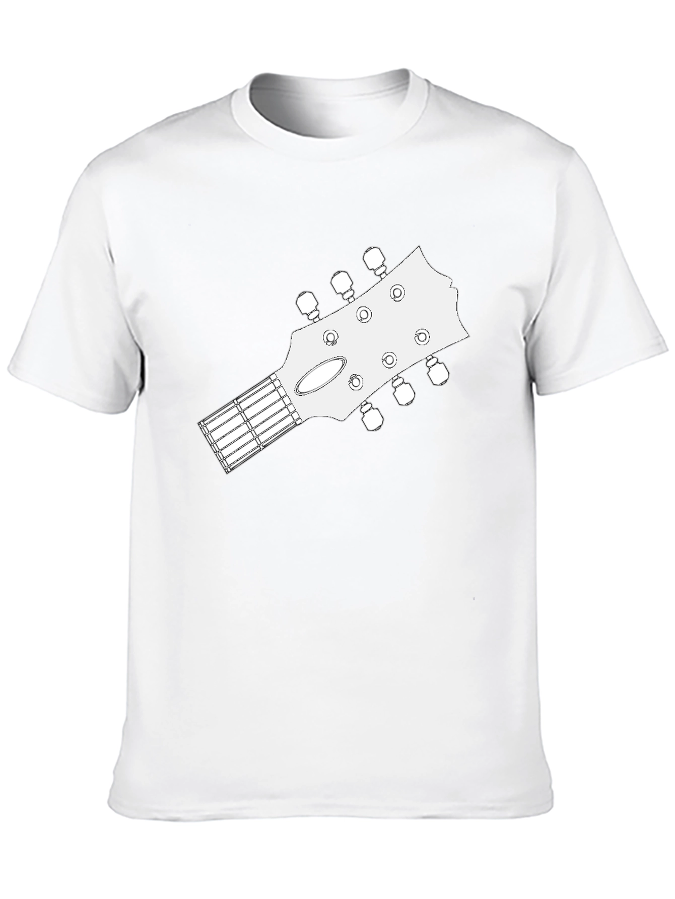 Guitar Headstock Graphic T-Shirt - Black
