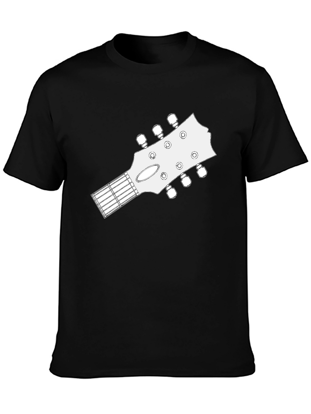 Guitar Headstock Graphic T-Shirt - Black