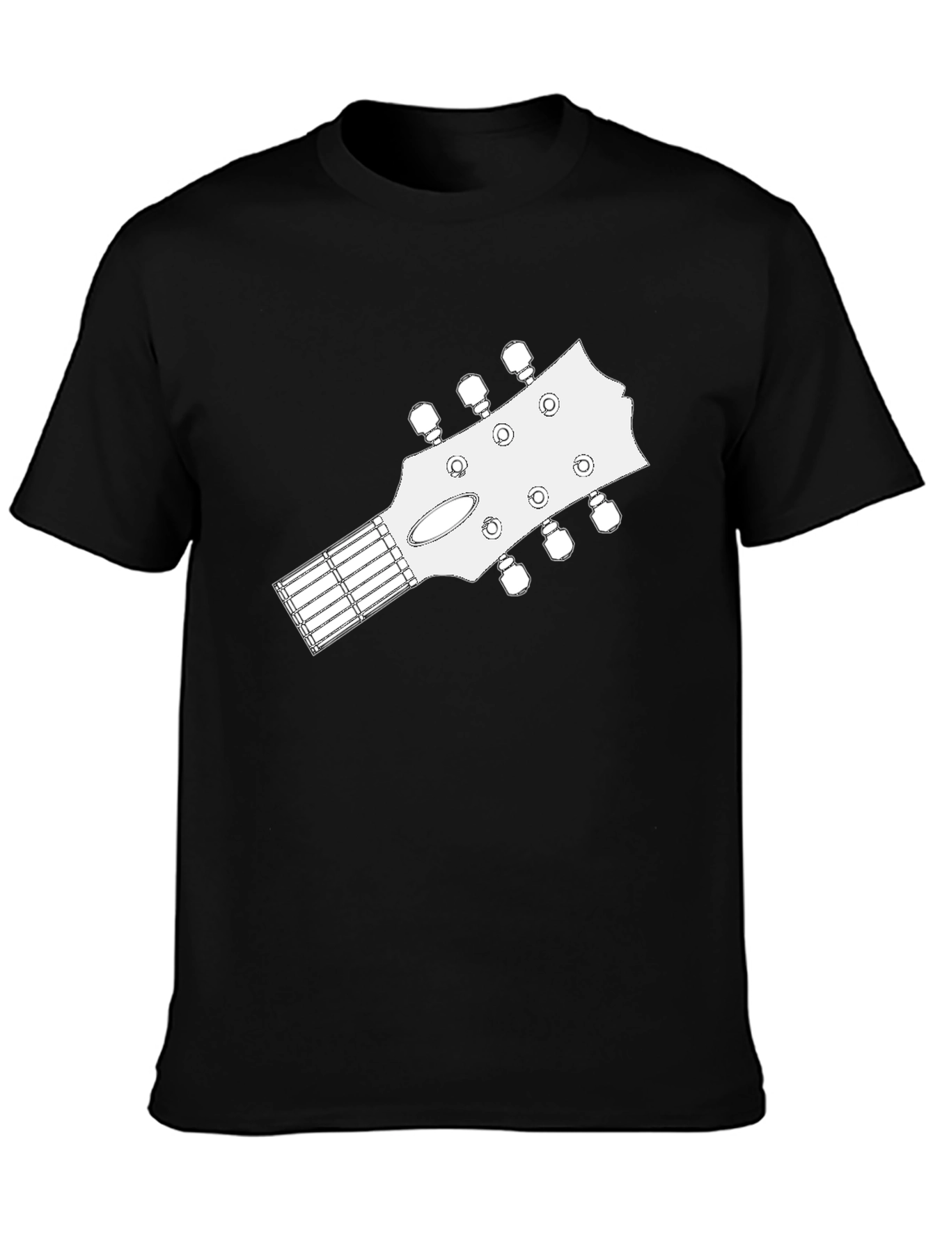 Guitar Headstock Graphic T-Shirt - Black