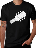 Guitar Headstock Graphic T-Shirt - Black
