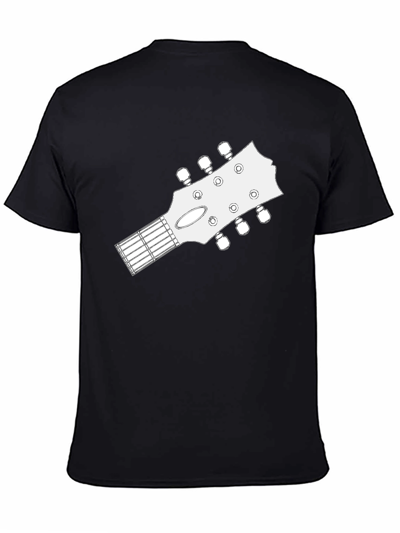 Guitar Headstock Graphic T-Shirt - Black