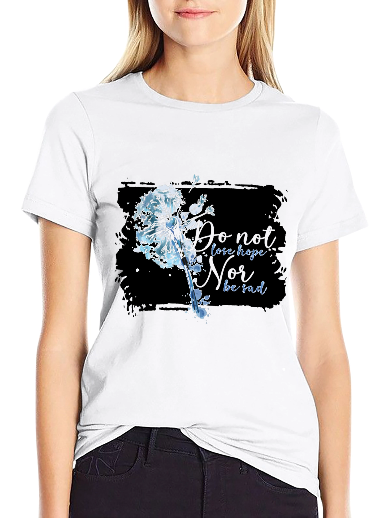 Dandelion Hope Graphic Black T-Shirt
