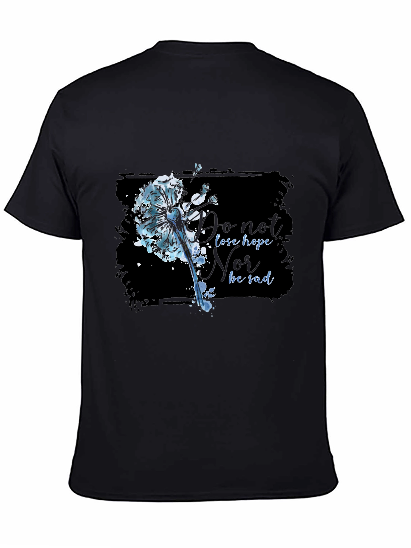 Dandelion Hope Graphic Black T-Shirt