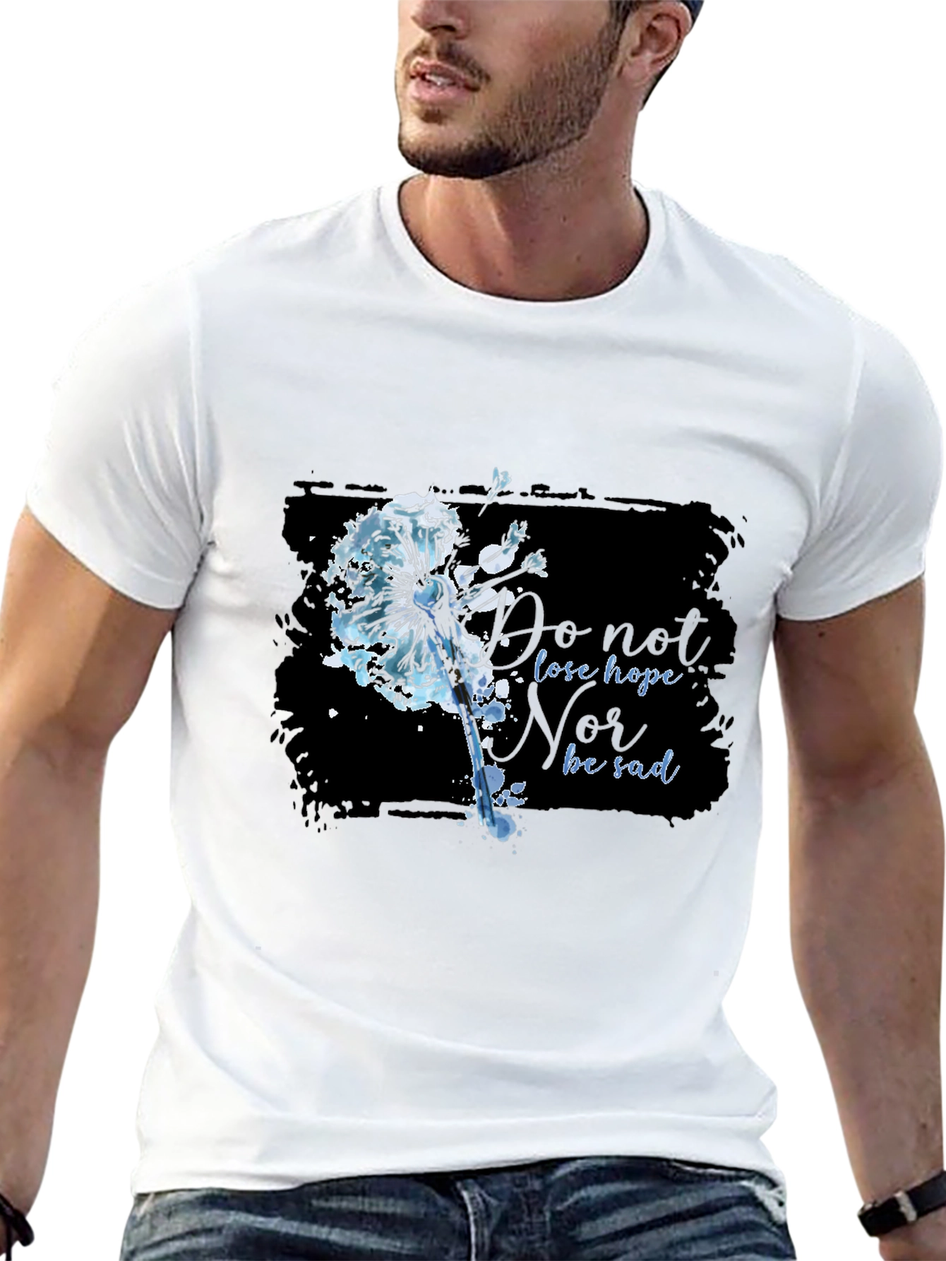 Dandelion Hope Graphic Black T-Shirt