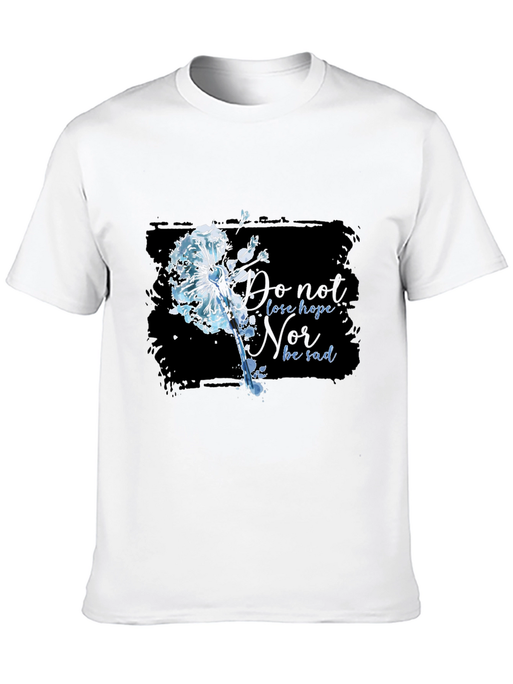 Dandelion Hope Graphic Black T-Shirt