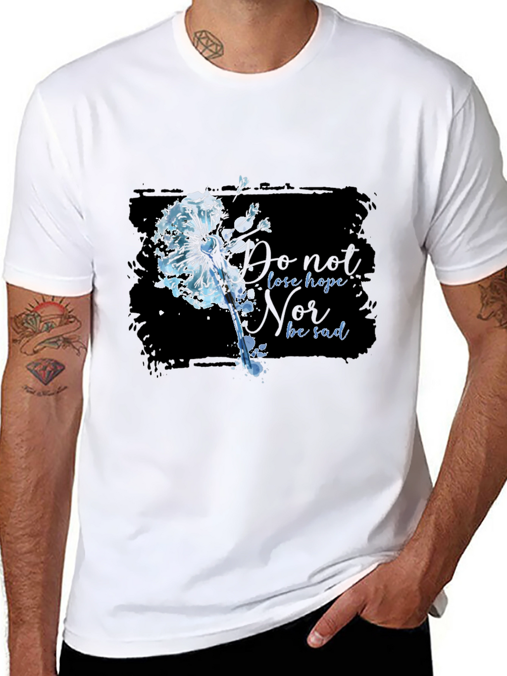 Dandelion Hope Graphic Black T-Shirt