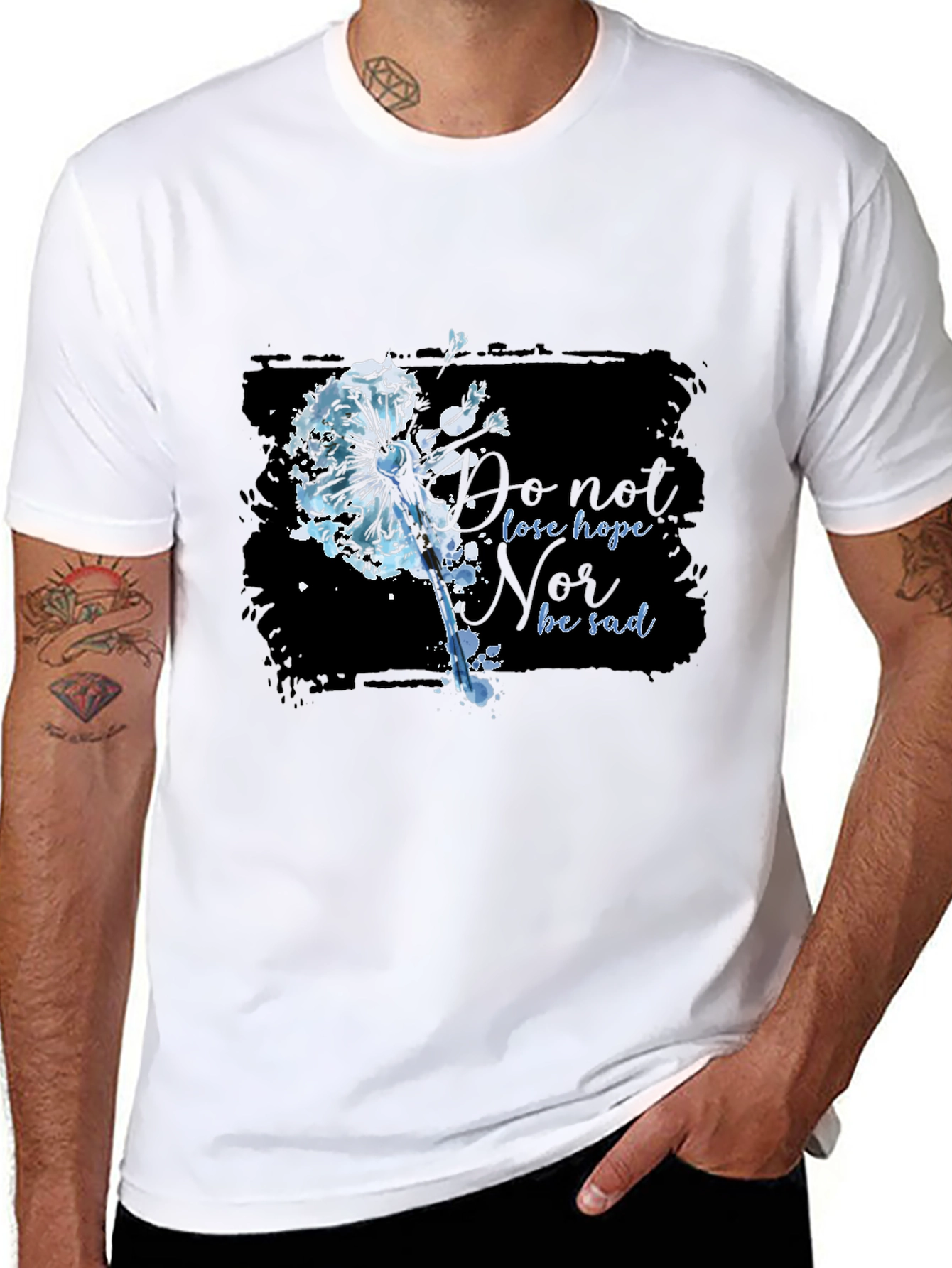 Dandelion Hope Graphic Black T-Shirt