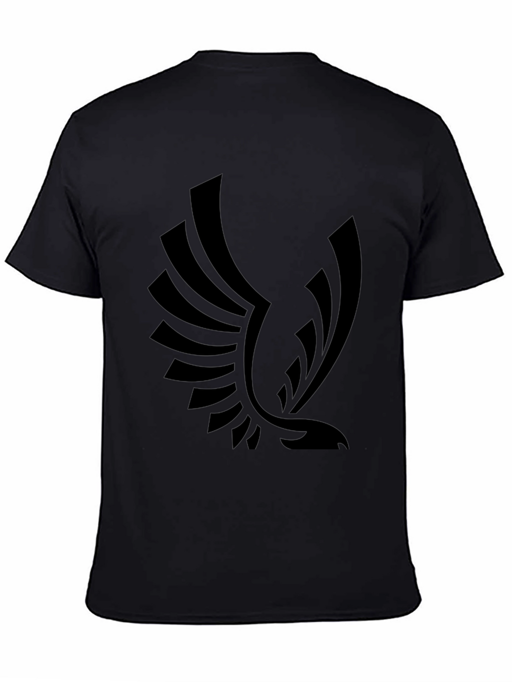 Bold Black T-Shirt with Eagle Graphic Print