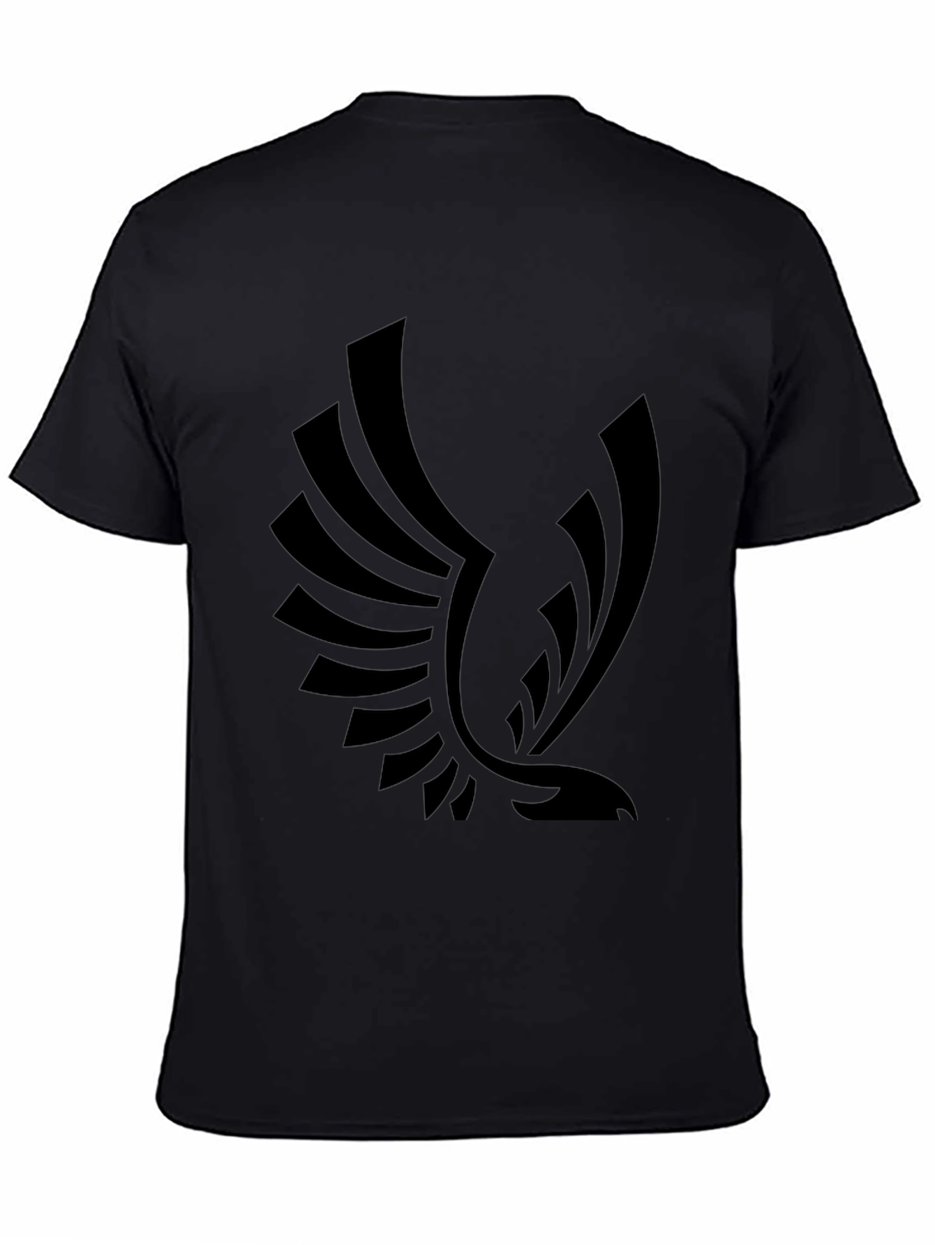 Bold Black T-Shirt with Eagle Graphic Print