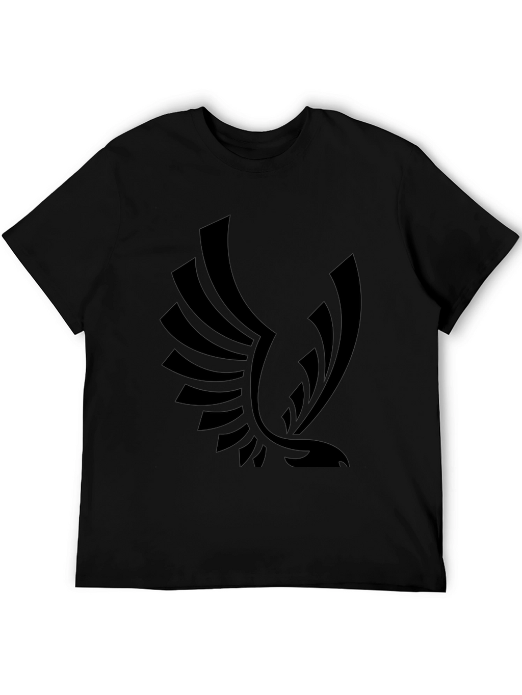 Bold Black T-Shirt with Eagle Graphic Print