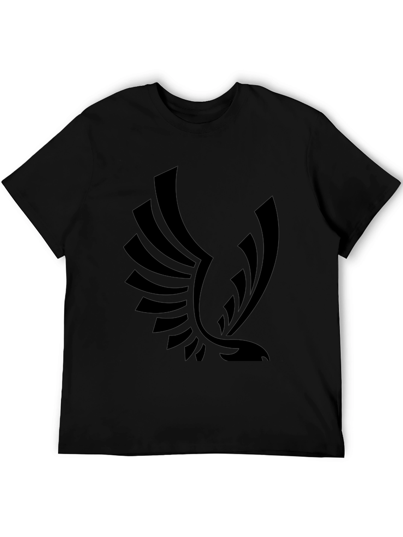 Bold Black T-Shirt with Eagle Graphic Print