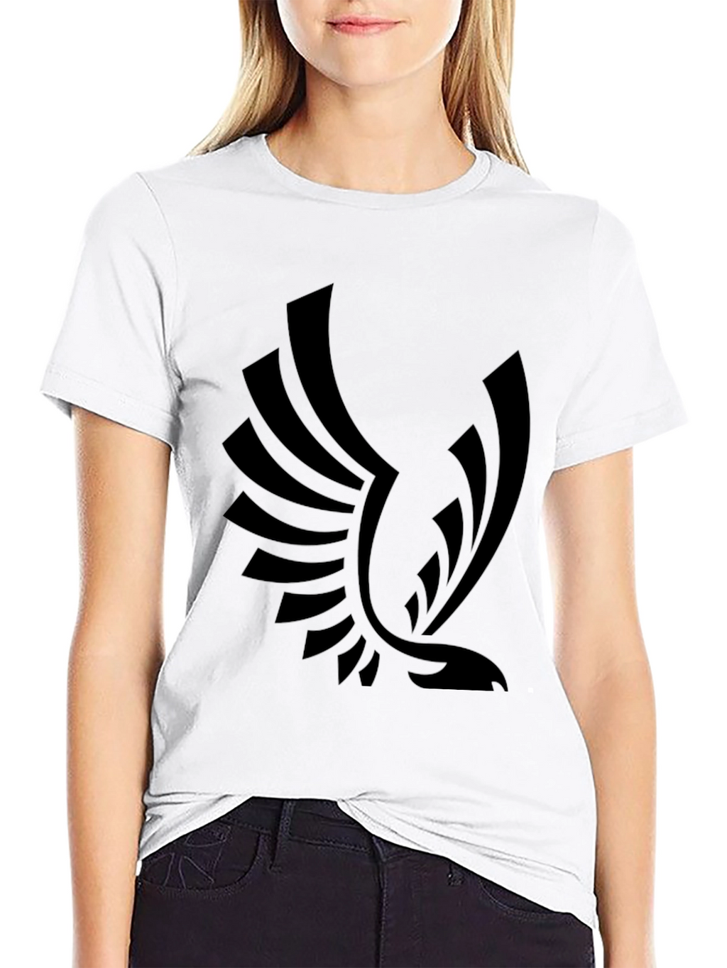 Bold Black T-Shirt with Eagle Graphic Print