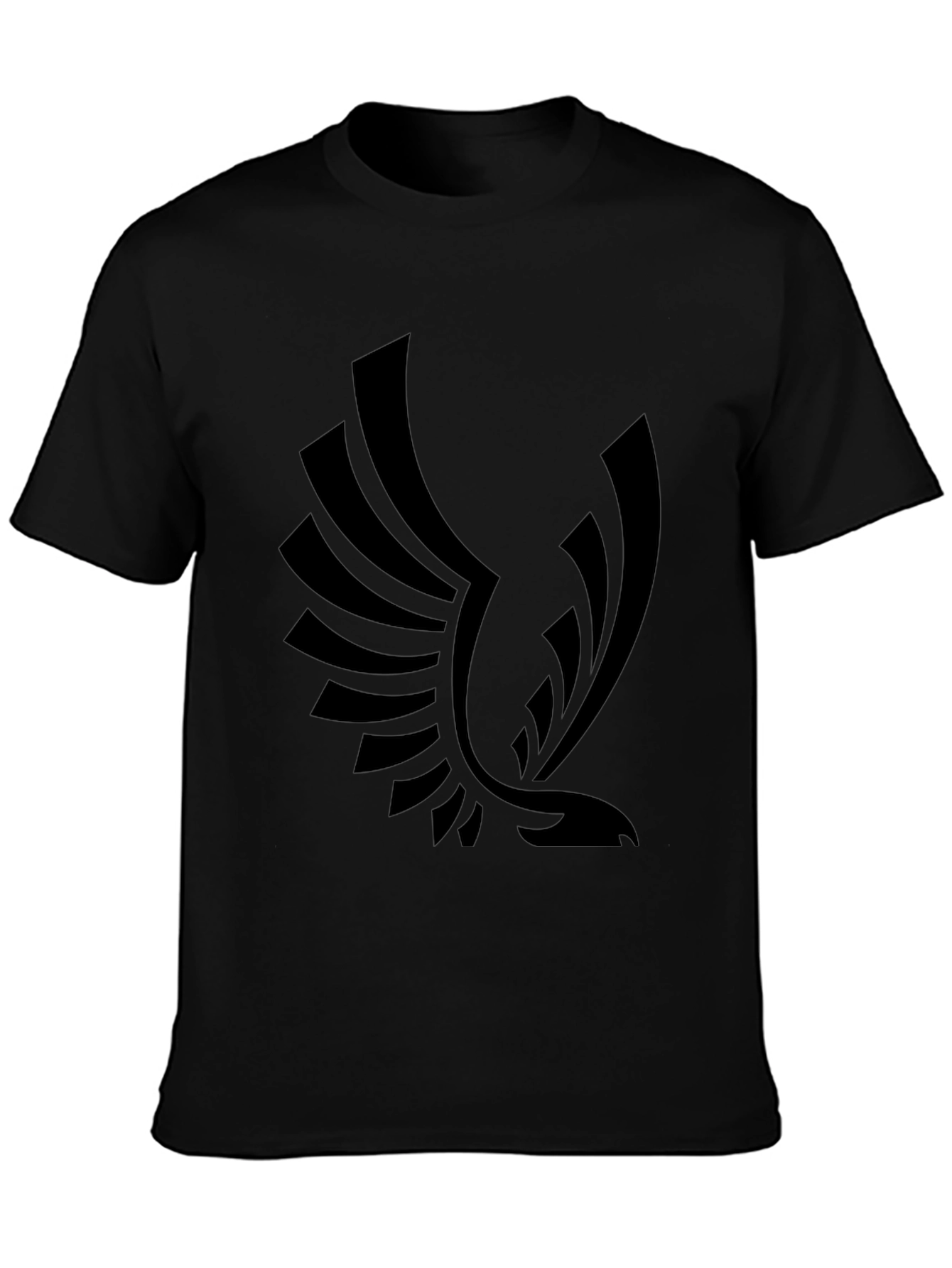 Bold Black T-Shirt with Eagle Graphic Print