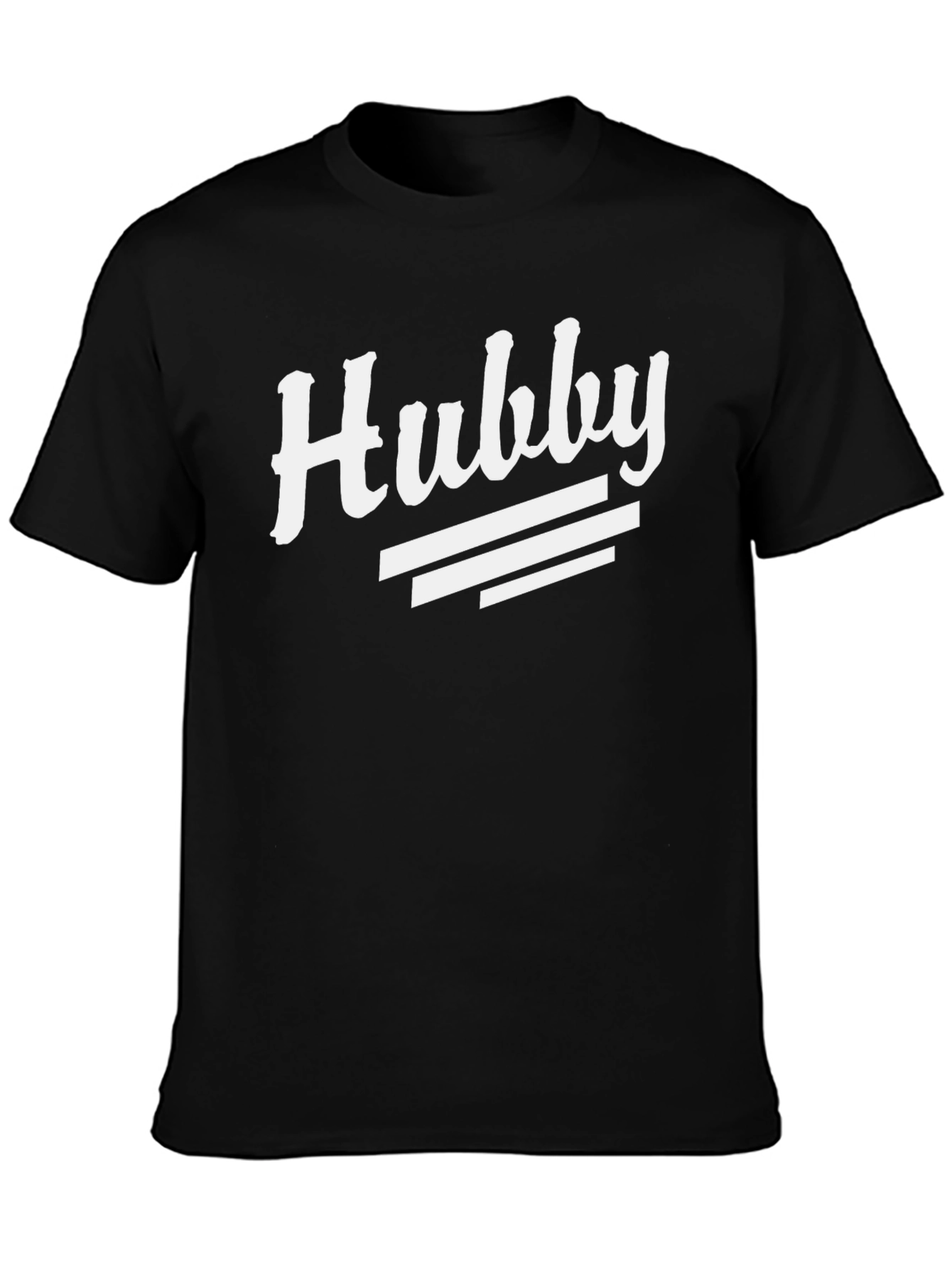 Hubby Graphic Tee - Black Cotton Blend Casual T-Shirt