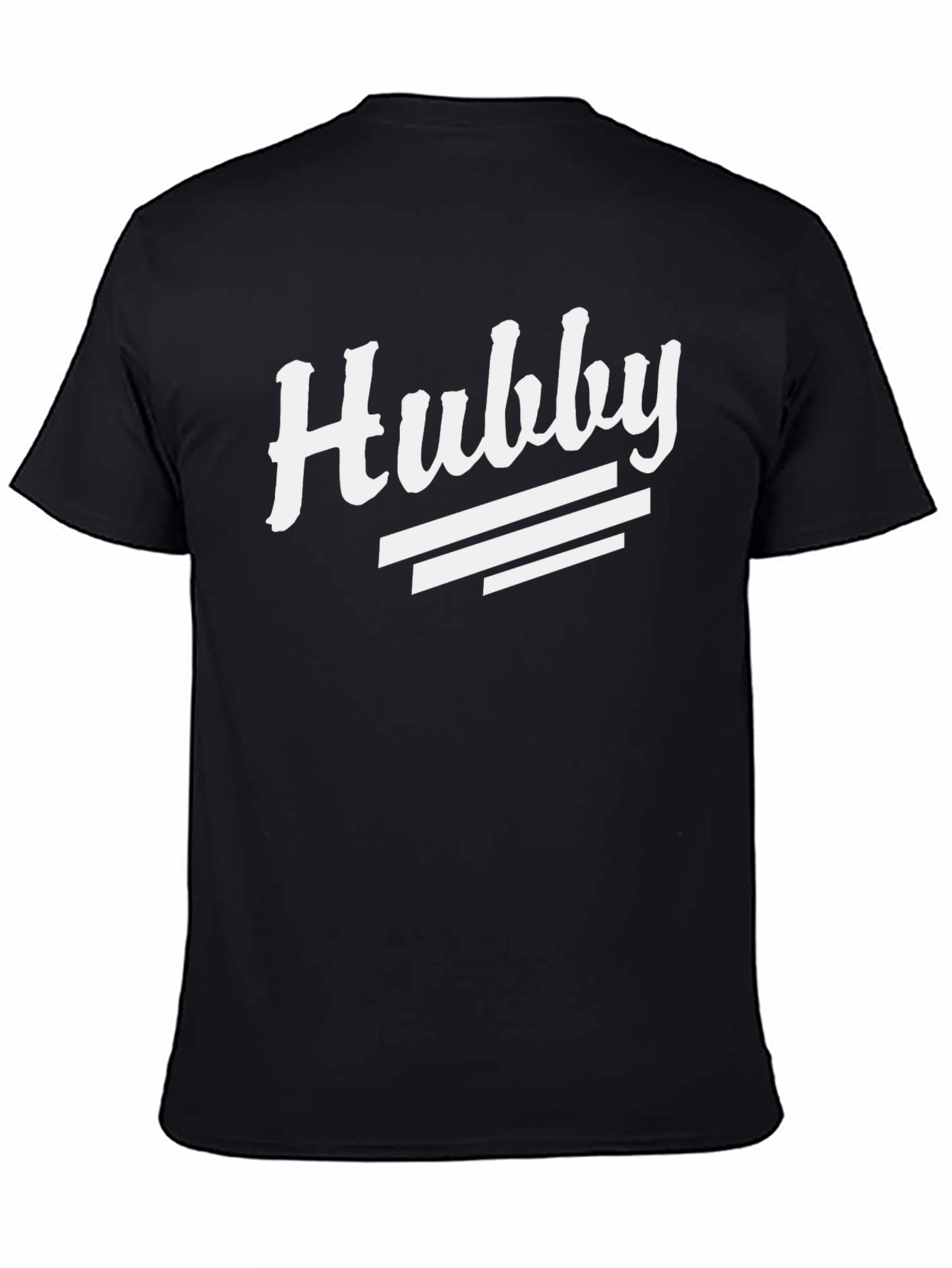 Hubby Graphic Tee - Black Cotton Blend Casual T-Shirt