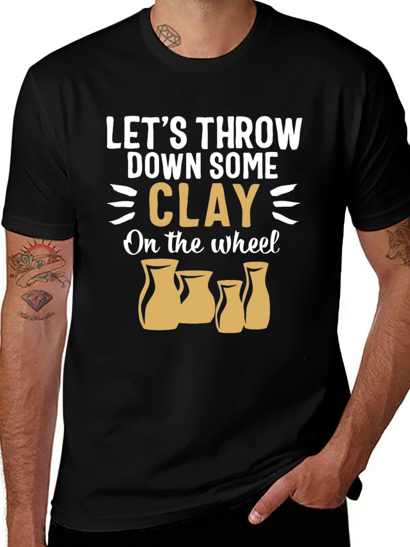 Pottery Throwing T-Shirt: Lets Throw Down Some Clay!