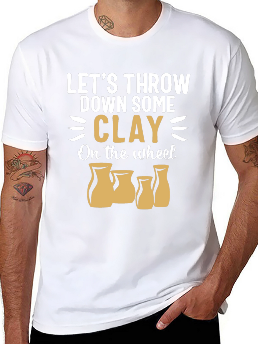 Pottery Throwing T-Shirt: Lets Throw Down Some Clay!