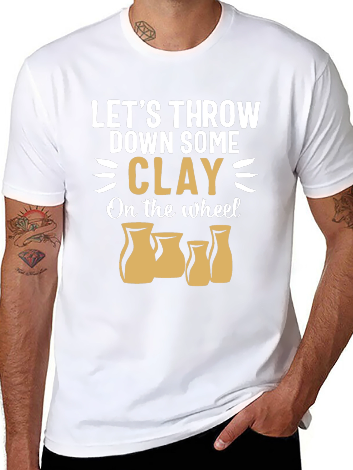 Pottery Throwing T-Shirt: Lets Throw Down Some Clay!