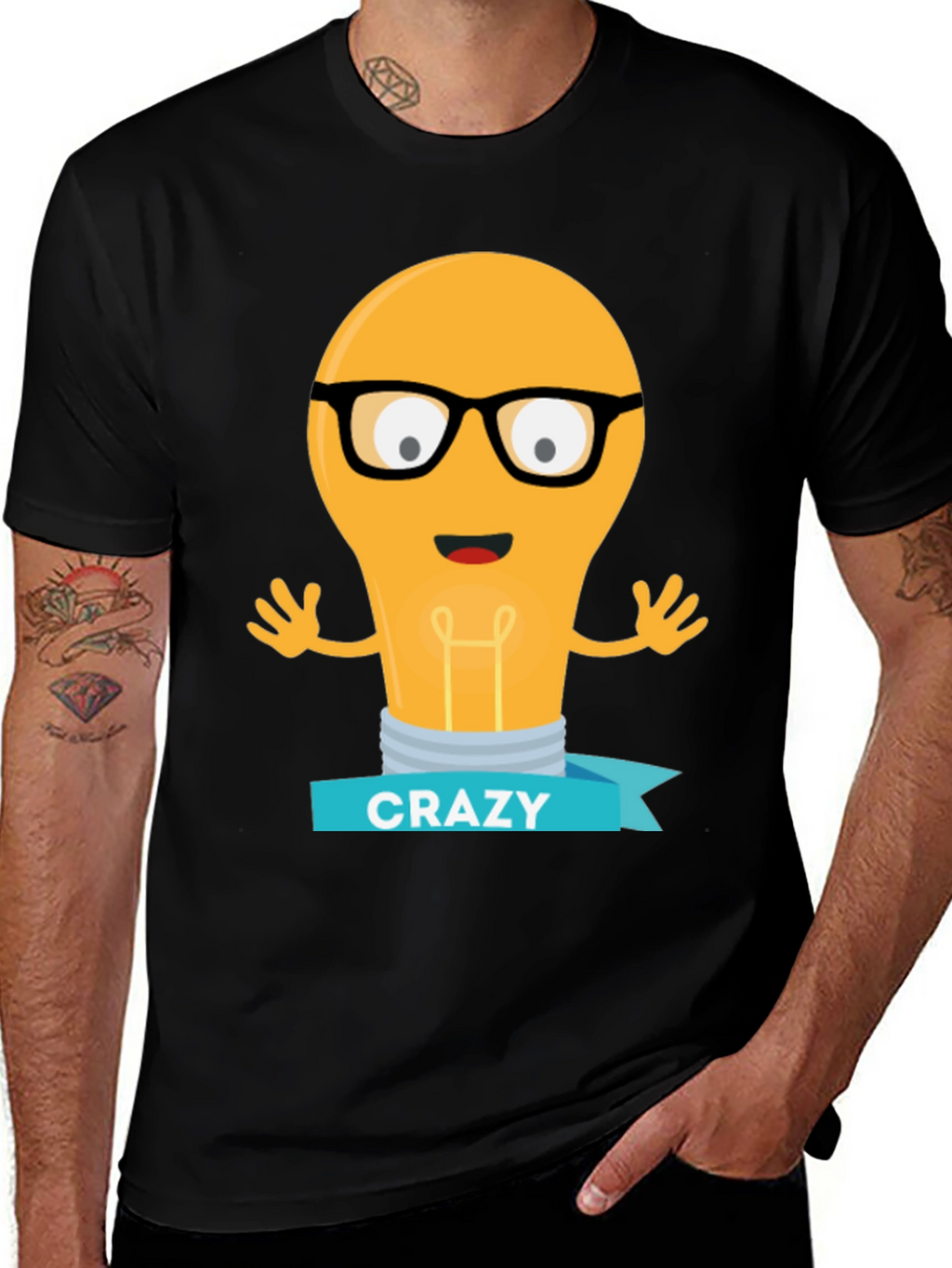 Crazy Light Bulb T-Shirt - Unique Graphic Tee