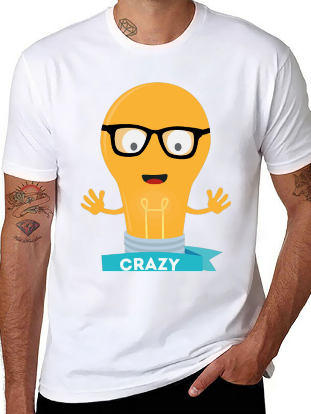 Crazy Light Bulb T-Shirt - Unique Graphic Tee