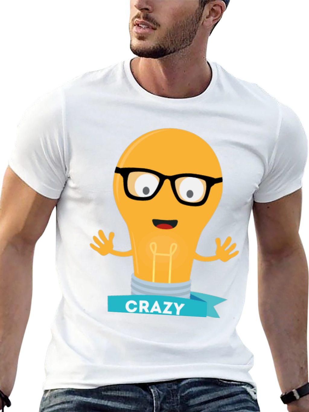 Crazy Light Bulb T-Shirt - Unique Graphic Tee