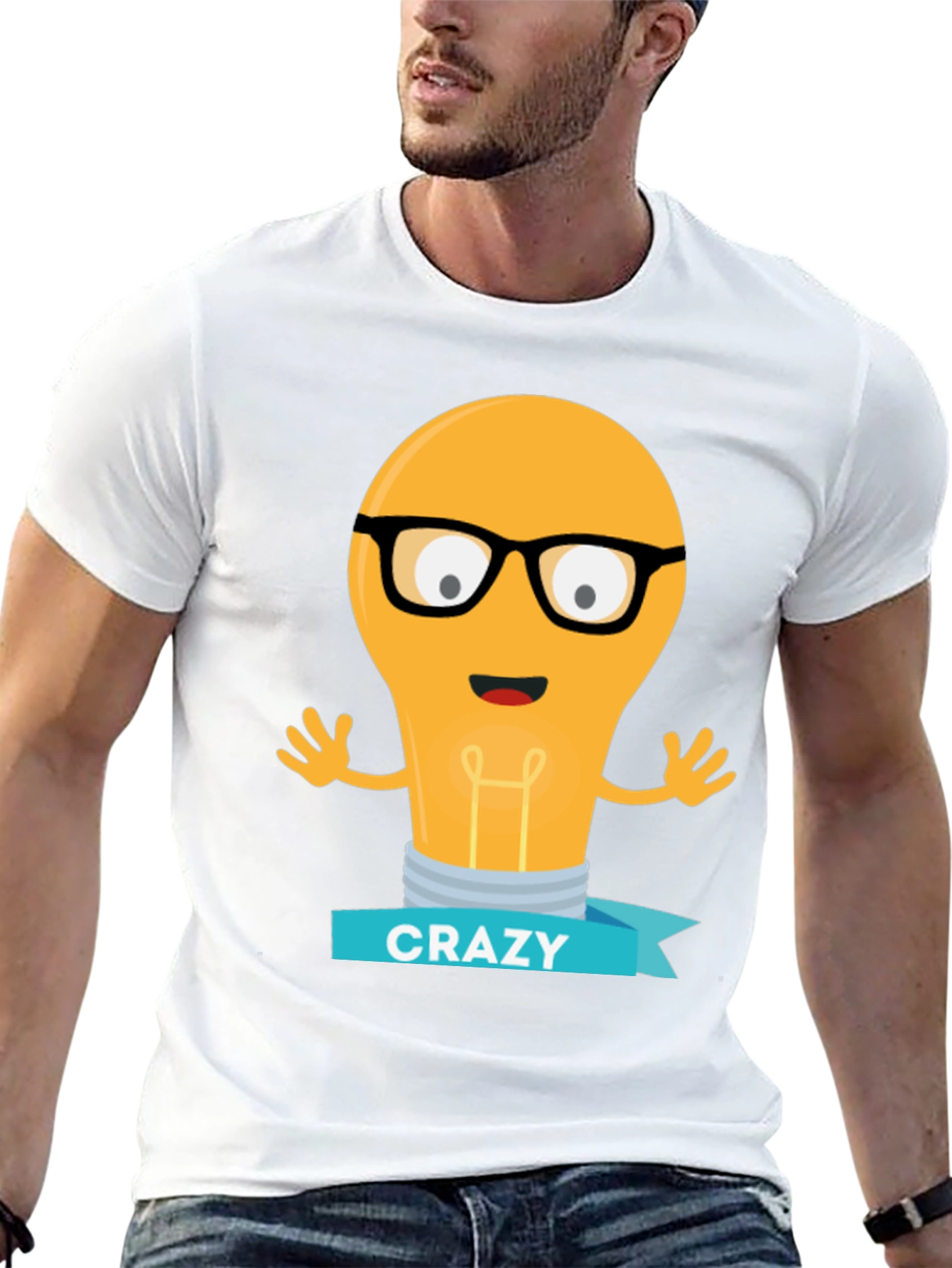 Crazy Light Bulb T-Shirt - Unique Graphic Tee