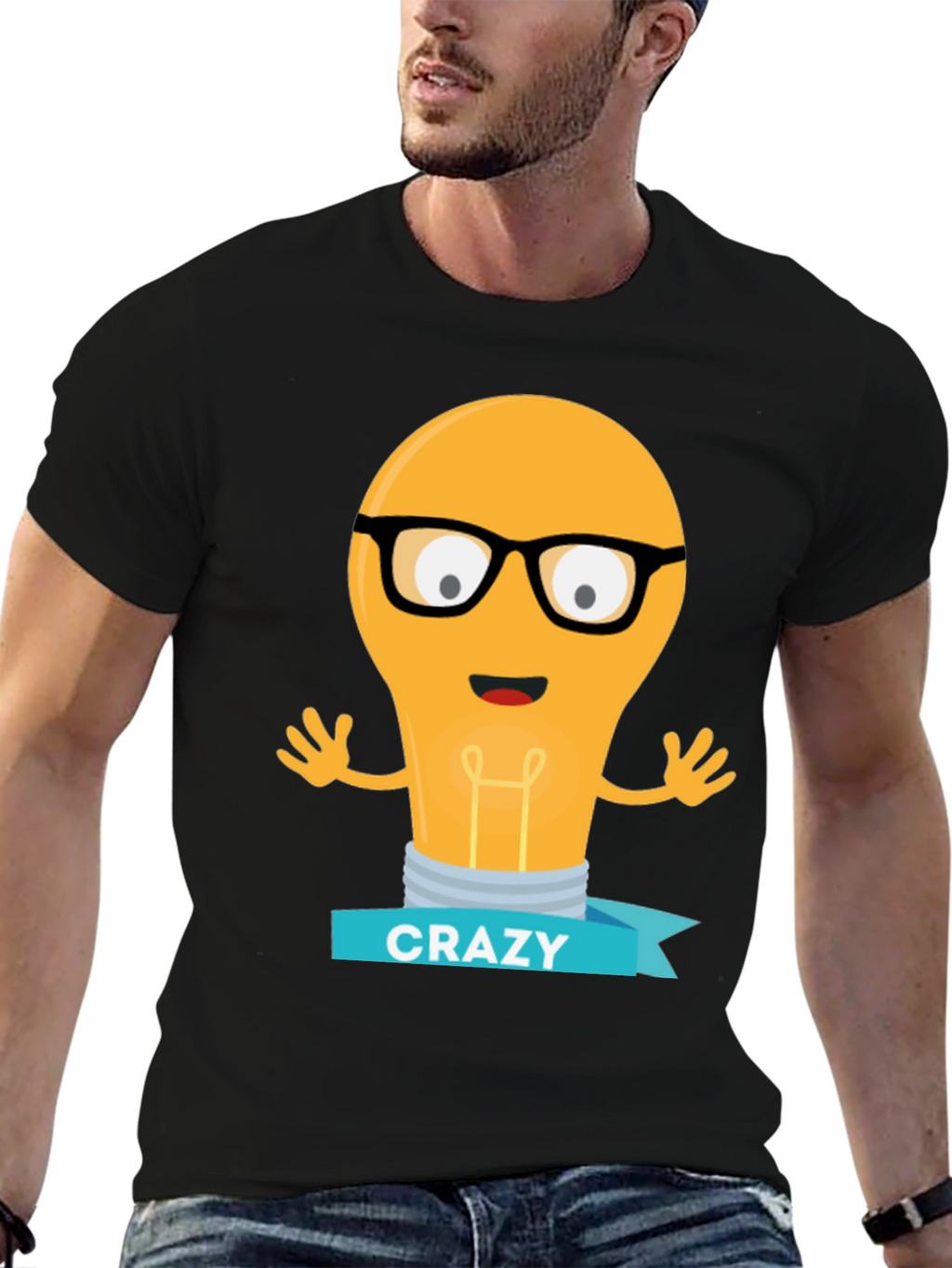 Crazy Light Bulb T-Shirt - Unique Graphic Tee