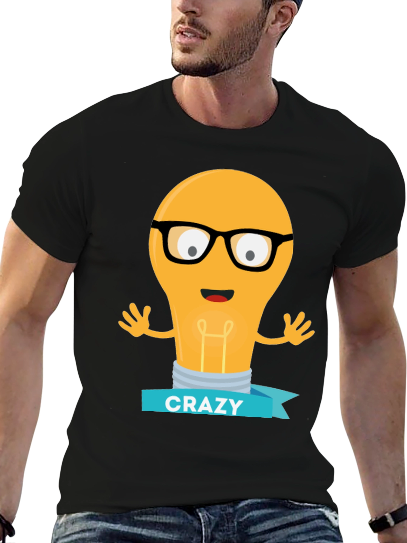 Crazy Light Bulb T-Shirt - Unique Graphic Tee