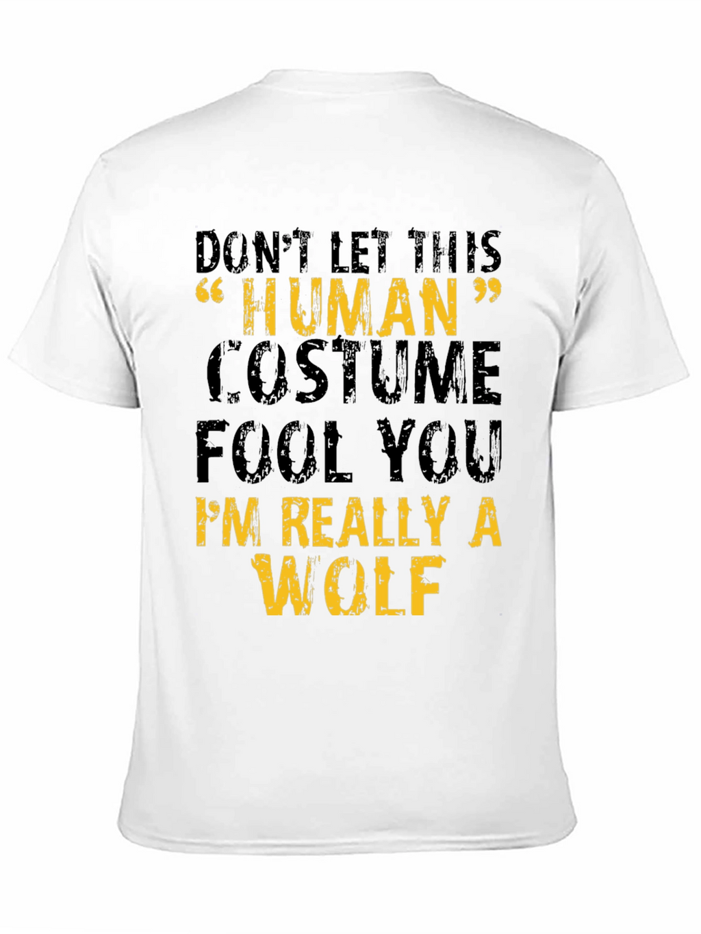 Human Costume Wolf Graphic Tee - Halloween T-Shirt