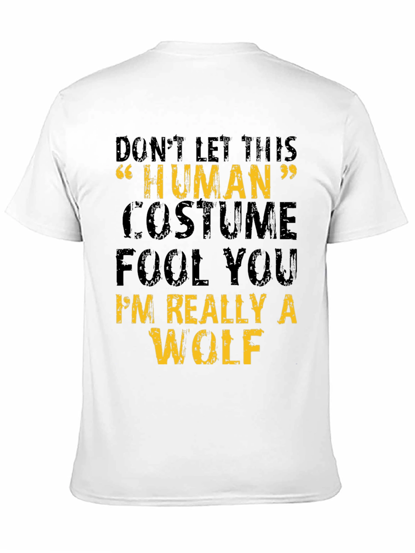 Human Costume Wolf Graphic Tee - Halloween T-Shirt